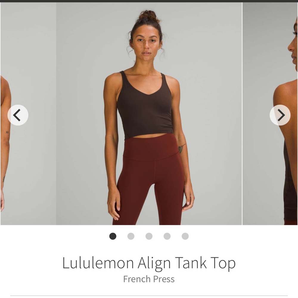lululemon athletica French Press Brown Cropped Align Tank Top